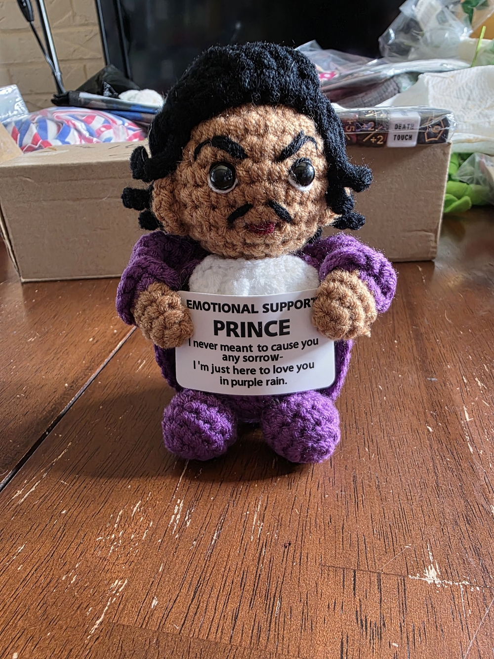 Prince Plush Doll by Prince in Purple with Black Hair and Brown FaceEmotional B